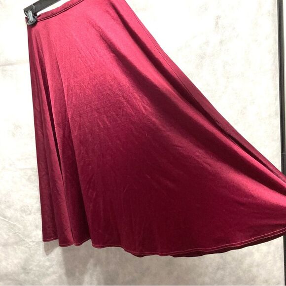 CAPEZIO Dance Professional Wear Maxi Long Wrap Burgundy Skirt Womens Medium - Picture 12 of 13